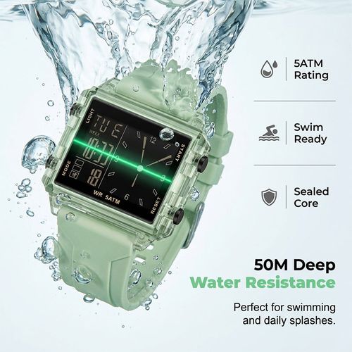 Water‑Resistant Transparent Digital Watch