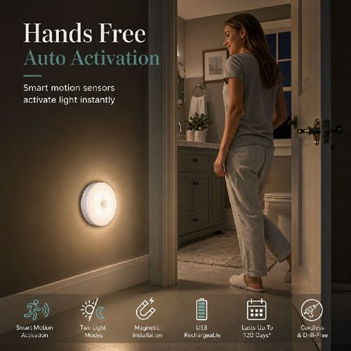 💡 3PCS-Smart Rechargeable Wireless LED Motion Sensor Night Light – Smart Lighting for Every Corner 🌙✨