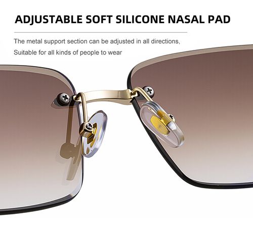 Wood Grain Frameless Sunglasses