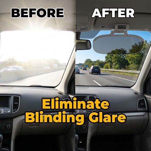 Anti-Glare Car Sun Visor Extender – Day & Night Dual Lens, 360° Rotatable ✨