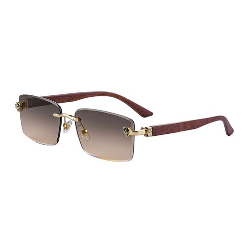 Wood Grain Frameless Sunglasses