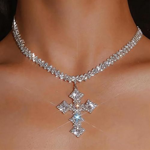 Rhinestone Cross Necklace