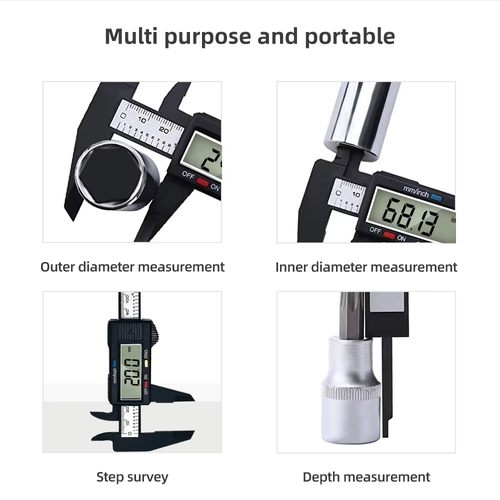 🔥🔥🔥Digital Caliper, Electronic Micrometer Measuring Tool with LCD Display, Carbon Fiber Plastic Vernier Caliper, Battery Operated Precision Measurement Instrument for Furniture Hardware Parts – Up to 150Mm Measurement Range RV Furniture Parts