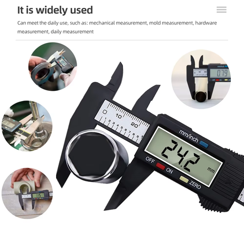 🔥🔥🔥Digital Caliper, Electronic Micrometer Measuring Tool with LCD Display, Carbon Fiber Plastic Vernier Caliper, Battery Operated Precision Measurement Instrument for Furniture Hardware Parts – Up to 150Mm Measurement Range RV Furniture Parts