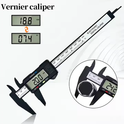 🔥🔥🔥Digital Caliper, Electronic Micrometer Measuring Tool with LCD Display, Carbon Fiber Plastic Vernier Caliper, Battery Operated Precision Measurement Instrument for Furniture Hardware Parts – Up to 150Mm Measurement Range RV Furniture Parts