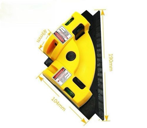 🔥🔥🔥Precision Laser High Precision 1pc Laser Level 90-Degree Vertical Horizontal Line Projection, Bubble Level for Accurate Right Angle Measurement Red Laser Line, Yellow Black Design