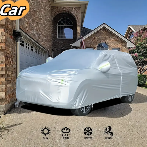 Car Cover All Weather, Outdoor Car Cover Sun UV Snow Wind Protection, Breathable Full Exterior Covers Universal Sedans Up to 185