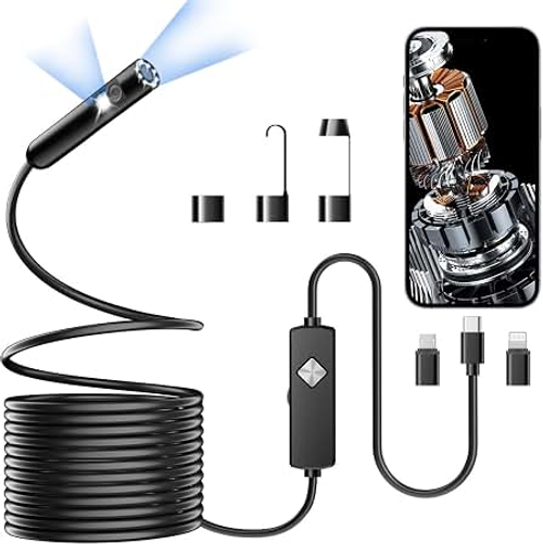 HD Waterproof Endoscope Inspection Camera, 3 in 1 USB Type-C Snake Borescope for Android & PC, Pipe & Automotive Repair Tool