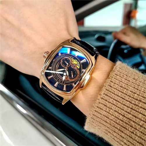 xq Sport Watches for Men Rose Gold Automatic Watches Huge Big Watch Rubber Strap