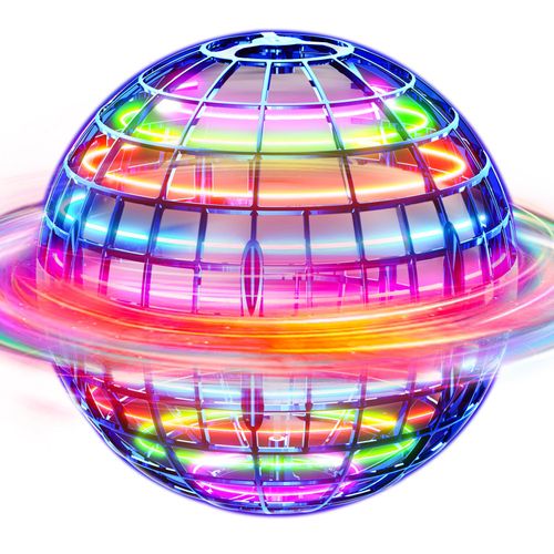 Flying Orb Ball (Pink, 2026 Upgraded) with Dazzling Lights, Magic Hover Spinner, Boomerang Drone, Floating Cosmic Globe, Kids Outdoor Toys for 6 7 8 9 10 Year Old Boys Girls
