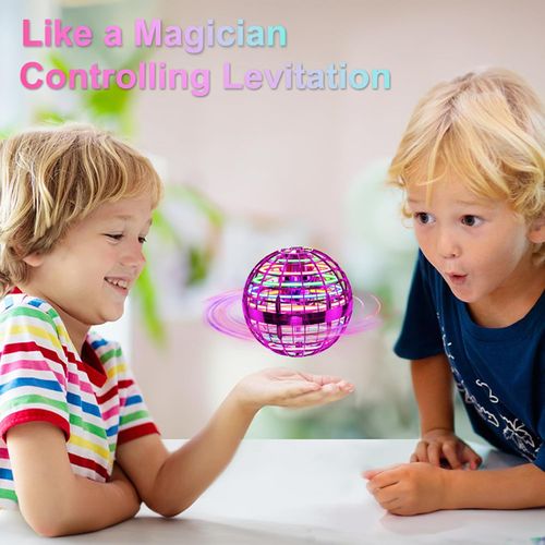 Flying Orb Ball (Pink, 2026 Upgraded) with Dazzling Lights, Magic Hover Spinner, Boomerang Drone, Floating Cosmic Globe, Kids Outdoor Toys for 6 7 8 9 10 Year Old Boys Girls