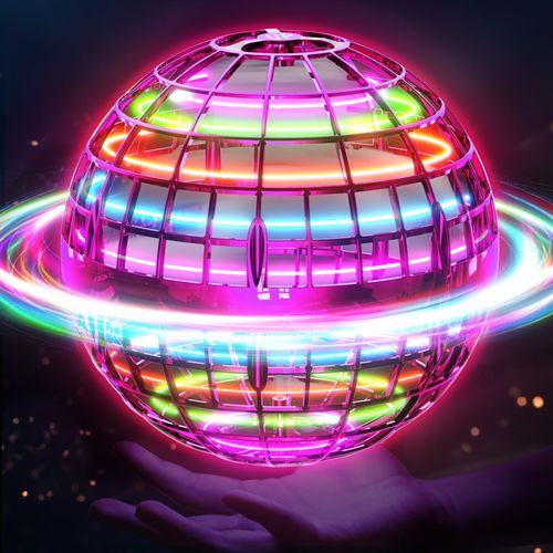 Flying Orb Ball (Pink, 2026 Upgraded) with Dazzling Lights, Magic Hover Spinner, Boomerang Drone, Floating Cosmic Globe, Kids Outdoor Toys for 6 7 8 9 10 Year Old Boys Girls