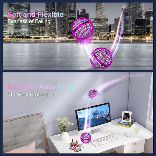 Flying Orb Ball (Pink, 2026 Upgraded) with Dazzling Lights, Magic Hover Spinner, Boomerang Drone, Floating Cosmic Globe, Kids Outdoor Toys for 6 7 8 9 10 Year Old Boys Girls