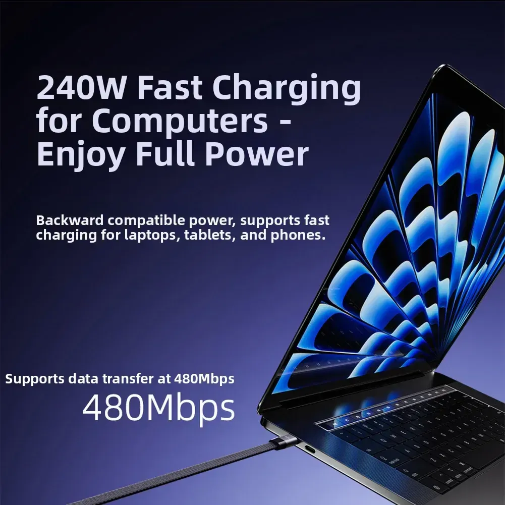 New 240W Fast Charging Foldable Phone Holder Data Cable
