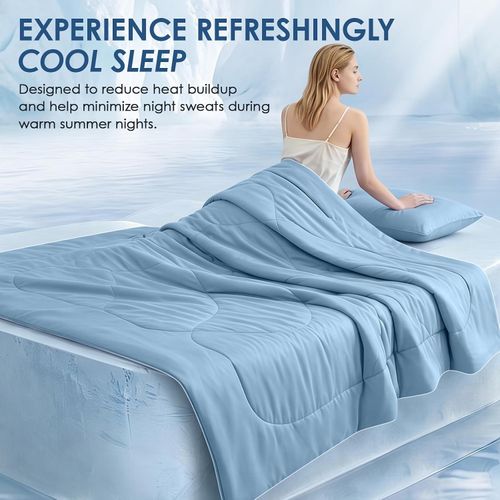 Cooling Comforter Queen Size for Hot Sleepers,Double-Sided Cooling Blanket with Q-Max Cooling Fabric,