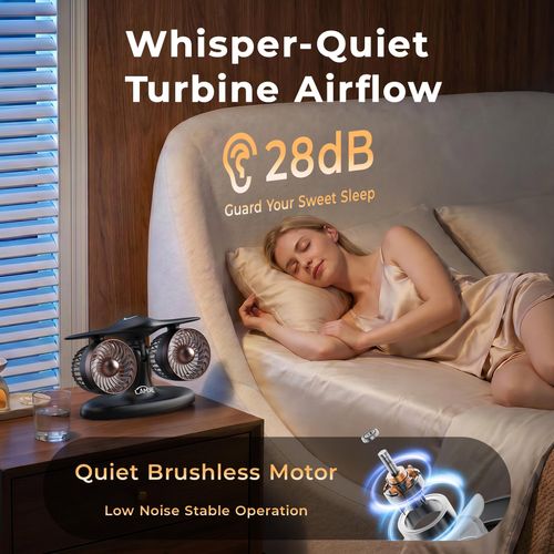 Jet Engine Desk Fan -18-Hour Runtime Battery Operated Fan Turbo fan, USB-C Rechargeable Table Fan,