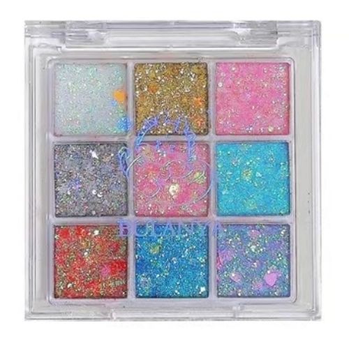 Nova paleta de sombras brilhantes com 9 cores
