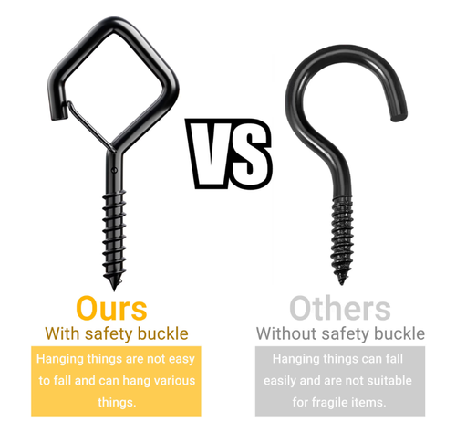 DAYBETTER 20PCS Metal Screw Hooks, Q-Hanger Hooks for String Lights, Ceiling Hooks for Wind Chimes, Lanterns,Outdoor Decorations