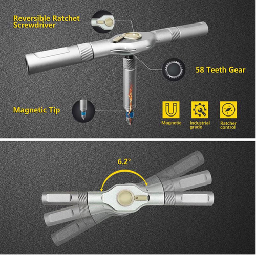 24-in-1 Magnetic Screwdriver Set with Detachable T-Ratchet Handle, Precision Multi-Tool Kit for Home, Office, Garage Repairs
