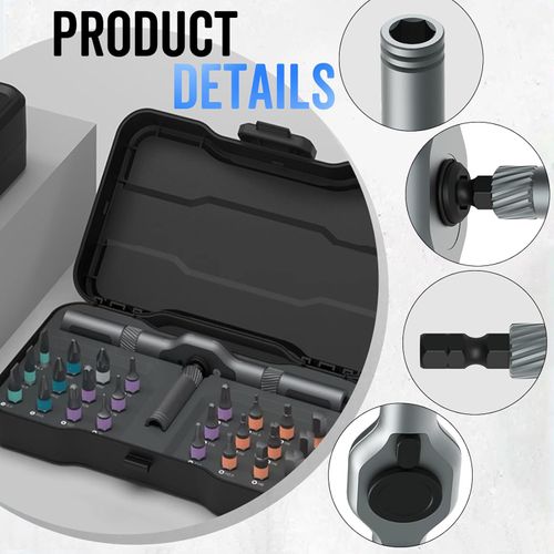 DIY Screwdriver 24 in 1, 2025 Upgrade 24 In 1 Multi Bit Magnetic Screwdriver Set Multifunctional Toolbox, 24 in 1 multifunctional household wrench screwdriver tool combination set (1)