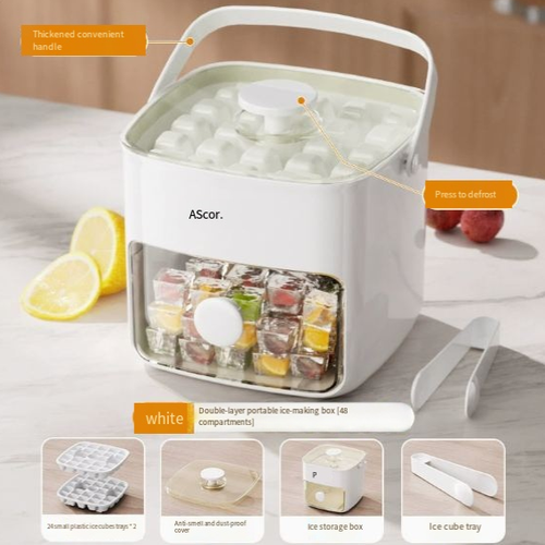 Press-type ice cube tray, large capacity food-grade ice maker, ice ball freezer, ice storage device, food-grade quick-release ice tray, large capacity ice cube and ice ball storage box for refrigerators.