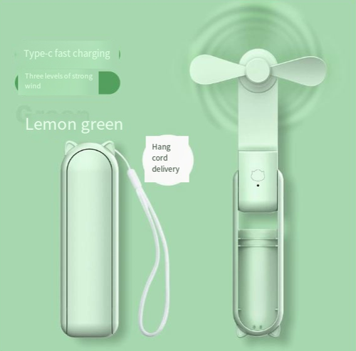 Portable Handheld USB-Rechargeable Mini Fan & Power Bank 2-in-1 Foldable Fan