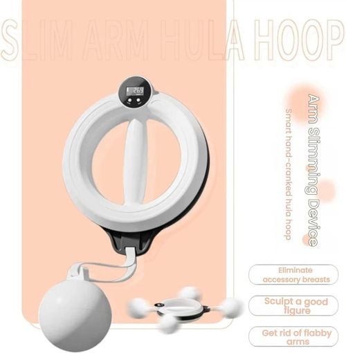 Infinity Hoop for Arms and Shoulder Exercise Equipment, Smart Flabby Arm Exerciser with Digital Tracker, 1.21lbs PC Hand-Crank Forearm Workout for Upper Body Toning