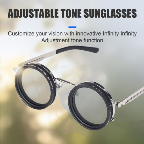 Nd-400 9 Gears Round Polarized Adjustable Dimming Men Sunglasses