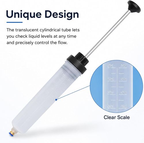 500ml Automotive Fluid Extractor Pump, Manual Oil Change Syringe