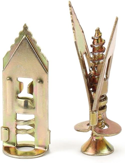 100 Pieces Gypsum Board Anchors Punching Anchors 12 x 30 Strong Board Anchor Screws Rotation Prevention Fixing Fixing Easy Installation Screws 4 x 30 For Punching Holes (12 x 30 + Screw B (4 x 30))