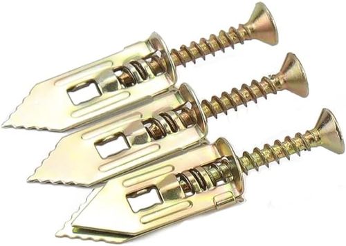 100 Pieces Gypsum Board Anchors Punching Anchors 12 x 30 Strong Board Anchor Screws Rotation Prevention Fixing Fixing Easy Installation Screws 4 x 30 For Punching Holes (12 x 30 + Screw B (4 x 30))