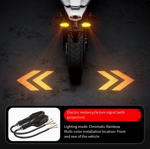 Motorcycle & E-Bike LED Ground Projection Light — High-Brightness, Waterproof, Multi-Color Ambient & Turn Signal Light — Integrated Riding Safety Warning Lamp