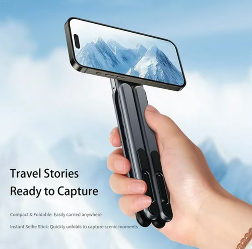 Foldable Aluminum Alloy, 3-in-1 Laptop.Tablet.iPhone Holder, Supports Handheld or Desktop Mode, Portable Travel Design,Powerful Magnetic Suction
