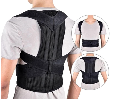 Plus Size Posture Corrector Women Men Back Brace Breathable Full Back Support Belt Shoulder Neck