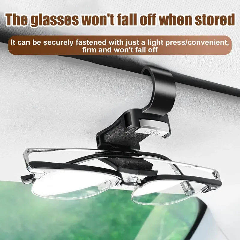 Car Sunglasses Holder Clip, Universal Visor Eyeglass Organizer for Easy Access, Space Saving Interior Accessory for Truck and Sedan