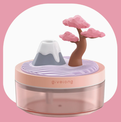 Landscape Green Plant Air Humidifier, Desktop USB Seven-Color Ambient Spray Aroma Diffuser, Car and Home Silent Mini Desktop Plant Humidifier, Seven-Color Night Light Spray Hydration Device, Car Aroma Diffuser, Creative Small Gift
