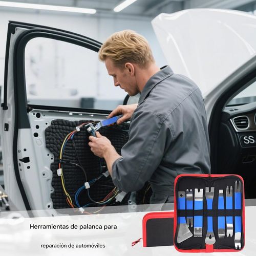 Kit de Herramientas para Extraer Molduras de Coche,Juego de Palancas para Sacar Grapas y Fijadores de Automóvil | 1 Juego Para Reparación Instalación De Detallado Automotriz Tapicería Audio