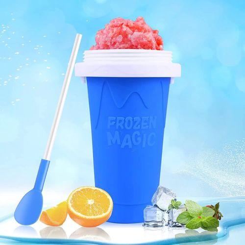 Squeeze Cup Slush Cup DIY Slushies Cup Smoothies Double Layers , Homemade Slushie Machine  Straw and Spoon, Ice Cream Maker Cool Stuff Gifts for Kids & family