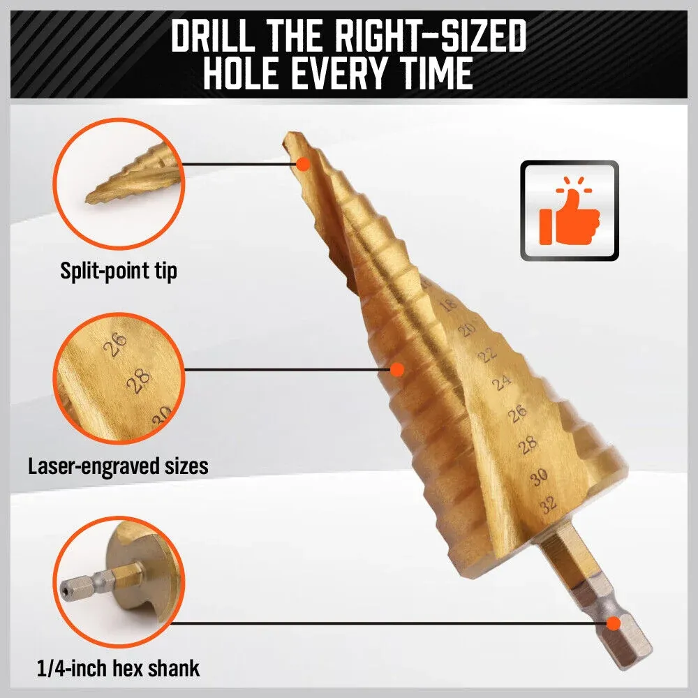4–32mm 15-Step Pagoda Drill Bit