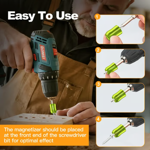 🔥Strong Magnetic Screw Holder- Universal 1or4Hex Bit , Power Drill Screw Ring