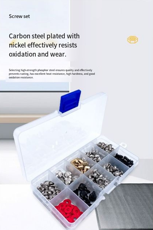 228pcs Boxed Desktop PC Case Screw Set - Complete Set for DIY PC Assembly, Includes Motherboard, Hard Drive, Power Supply, and Optical Drive Screws.