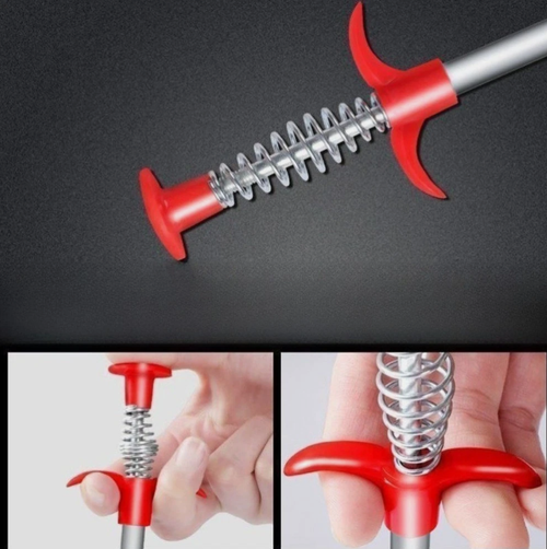 2Pcs Sewer Pipe Dredger Drain Clog Removal Tool 4 Claws Design Extra-Long Flexible Bendable Sewer Dredging Device Cleaning Tool
