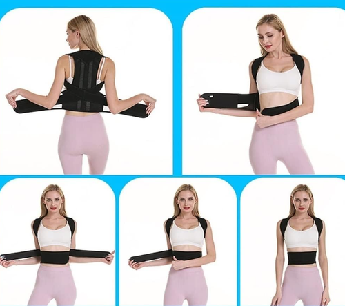 Plus Size Posture Corrector Women Men Back Brace Breathable Full Back Support Belt Shoulder Neck