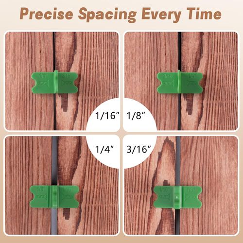 8 Pcs ABS Deck Spacer Tool, 4 Thicknesses Deck Board Spacers for Pressure Treated Lumber, Composite Decking, PVC & Hardwood Boards