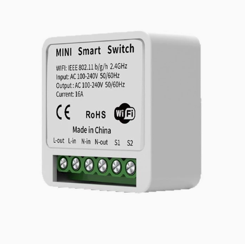 WiFi Mini Smart Switch Module (In-Wall Box Mount) – Cozylife Remote Control, Timer, and App Support