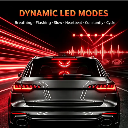 1 Pcs Car Evil Eye Solar LED Decorative Light - Vibration   Light-Sensor Flashing Lamp, Damage-Free Suction Cup Interior Deco for Cars  Trucks with Aggressive Look, Animated Eyes, Auto Activation
