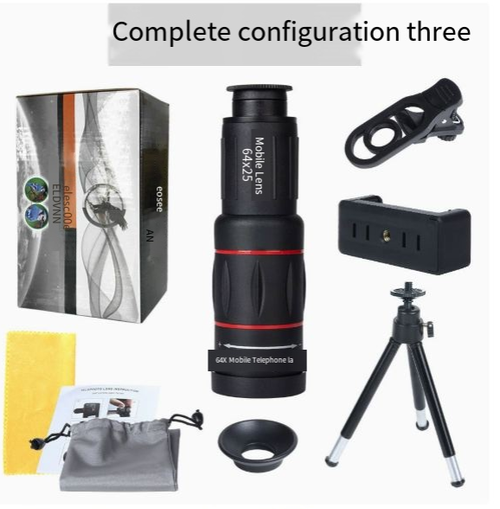 28x Mobile Monocular Telescope — HD Telephoto Photography Auxiliary Lens for Smartphones | High-Magnification Concert Shooting Tool | Universal Camera Attachment