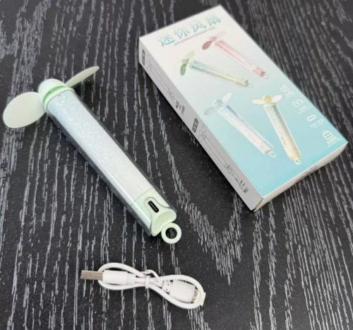 Bamboo Copter Style Handheld Mini Fan  3 Speed Control USB Rechargeable  Portable  Quiet  Powerful Airflow Ideal for Summer  Outdoors  Students  and Desktops