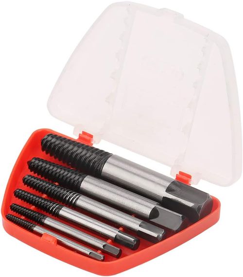 6Pcs Damaged Screw Extractor Set Chrome Vanadium Steel Damaged Bolt Screw Extractor Remover Broken Bolt Stripped Screw Extractor Kit