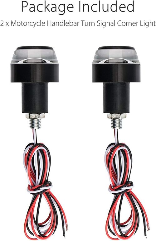TOPKU Motorcycle Turn Signal Light Grip Bar Plug Strobe Side Marker End LED Handlebar Motorcycle Handle Bar Grip Plug Side Marker Lamp Accessory 2-Pack